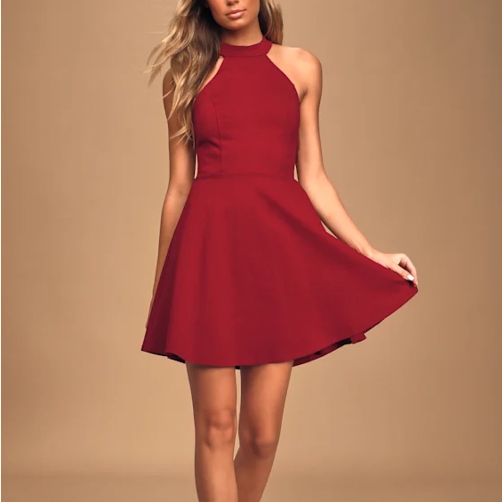 Lulu's Elegant Burgundy Hometown Girl Dress